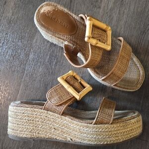 J. McLaughlin • "Fleur" Woven Platform Espadrille Sandals